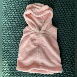 Fuzzy pink baby vest